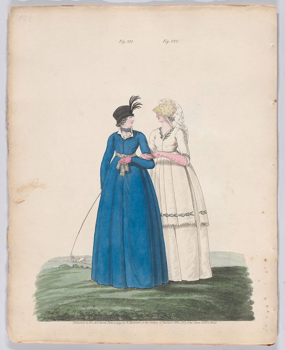 Gallery of Fashion, vol. VI: April 1 1799 - March 1 1800, Nicolaus Heideloff (German, Stuttgart 1761–1837 The Hague), Illustrations: etching and engraving (hand colored)