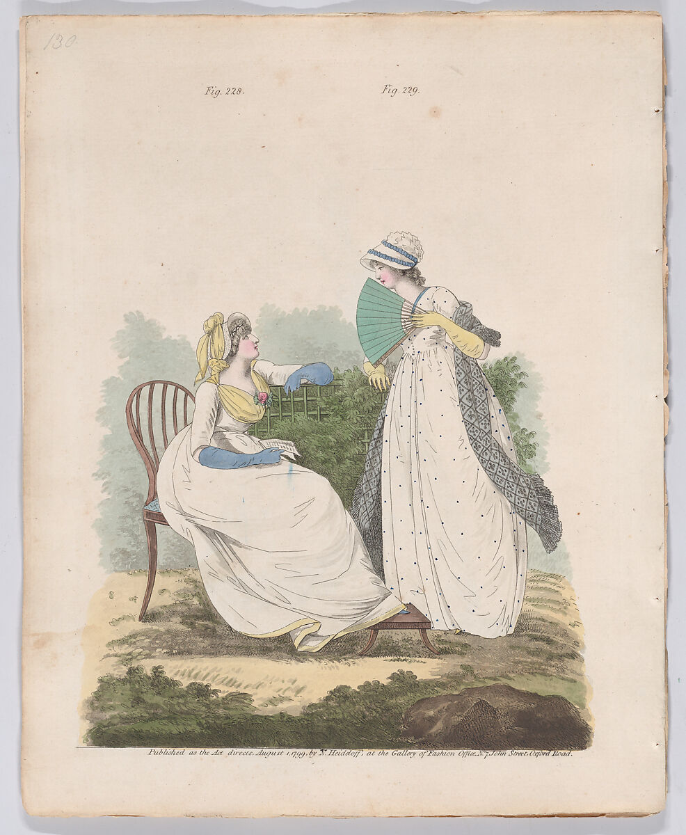 Gallery of Fashion, vol. VI: April 1 1799 - March 1 1800, Nicolaus Heideloff (German, Stuttgart 1761–1837 The Hague), Illustrations: etching and engraving (hand colored)