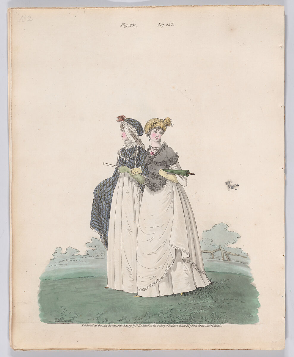 Gallery of Fashion, vol. VI: April 1 1799 - March 1 1800, Nicolaus Heideloff (German, Stuttgart 1761–1837 The Hague), Illustrations: etching and engraving (hand colored)