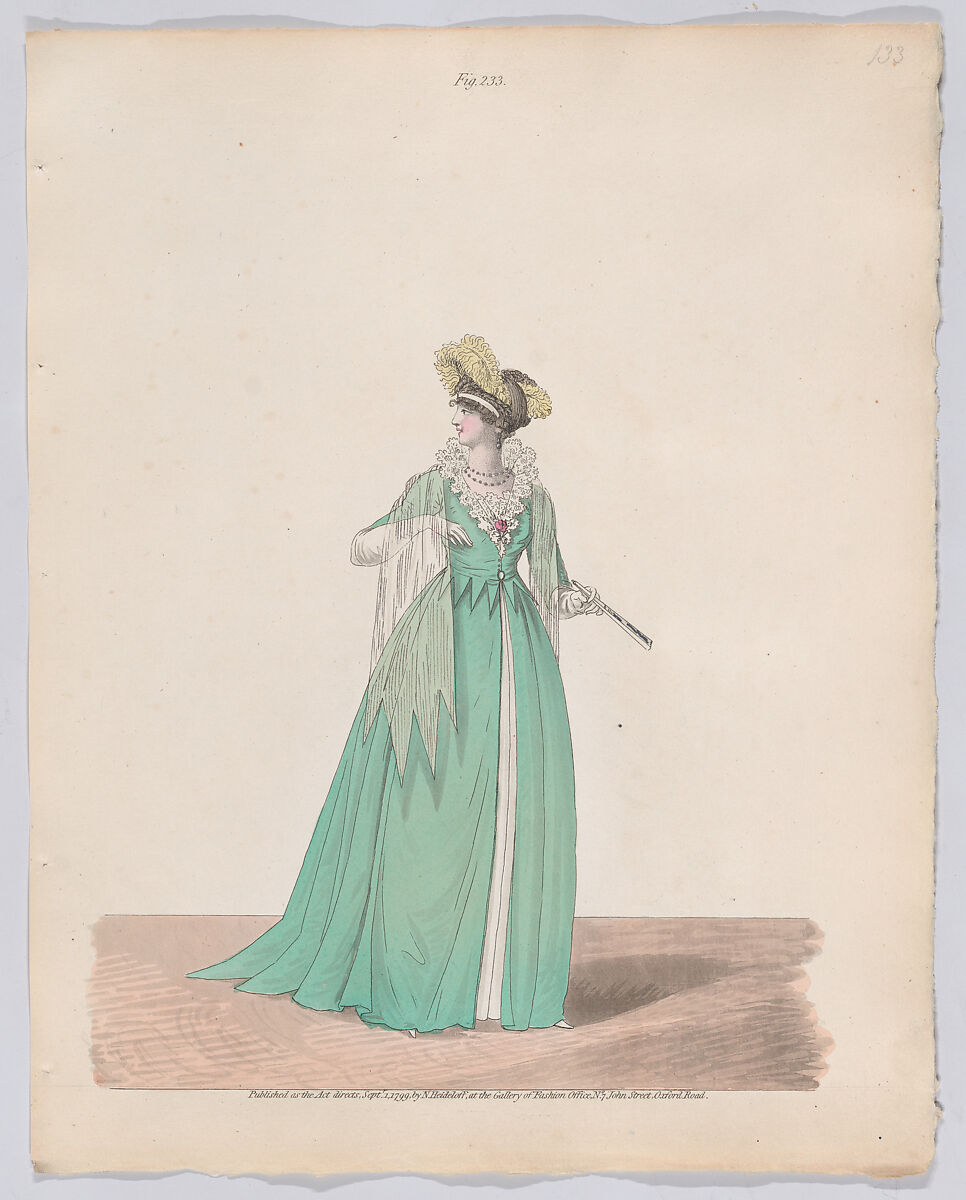 Gallery of Fashion, vol. VI: April 1 1799 - March 1 1800, Nicolaus Heideloff (German, Stuttgart 1761–1837 The Hague), Illustrations: etching and engraving (hand colored)