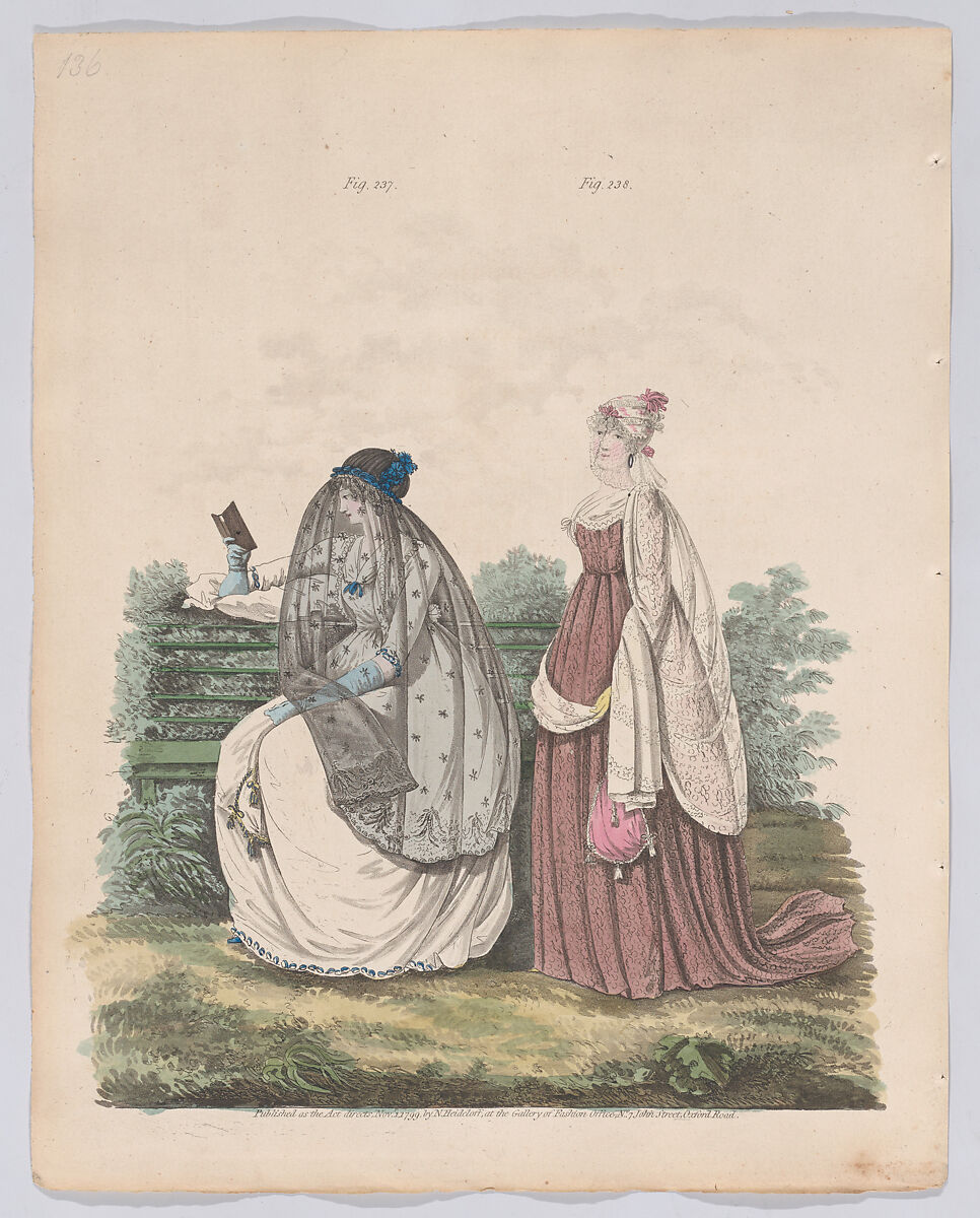 Gallery of Fashion, vol. VI: April 1 1799 - March 1 1800, Nicolaus Heideloff (German, Stuttgart 1761–1837 The Hague), Illustrations: etching and engraving (hand colored)