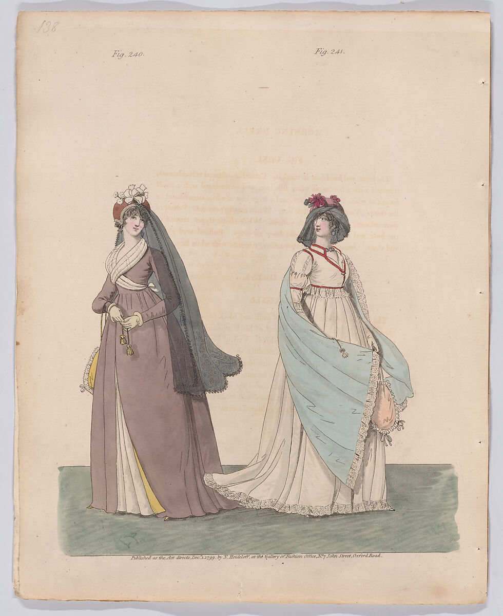Gallery of Fashion, vol. VI: April 1 1799 - March 1 1800, Nicolaus Heideloff (German, Stuttgart 1761–1837 The Hague), Illustrations: etching and engraving (hand colored)