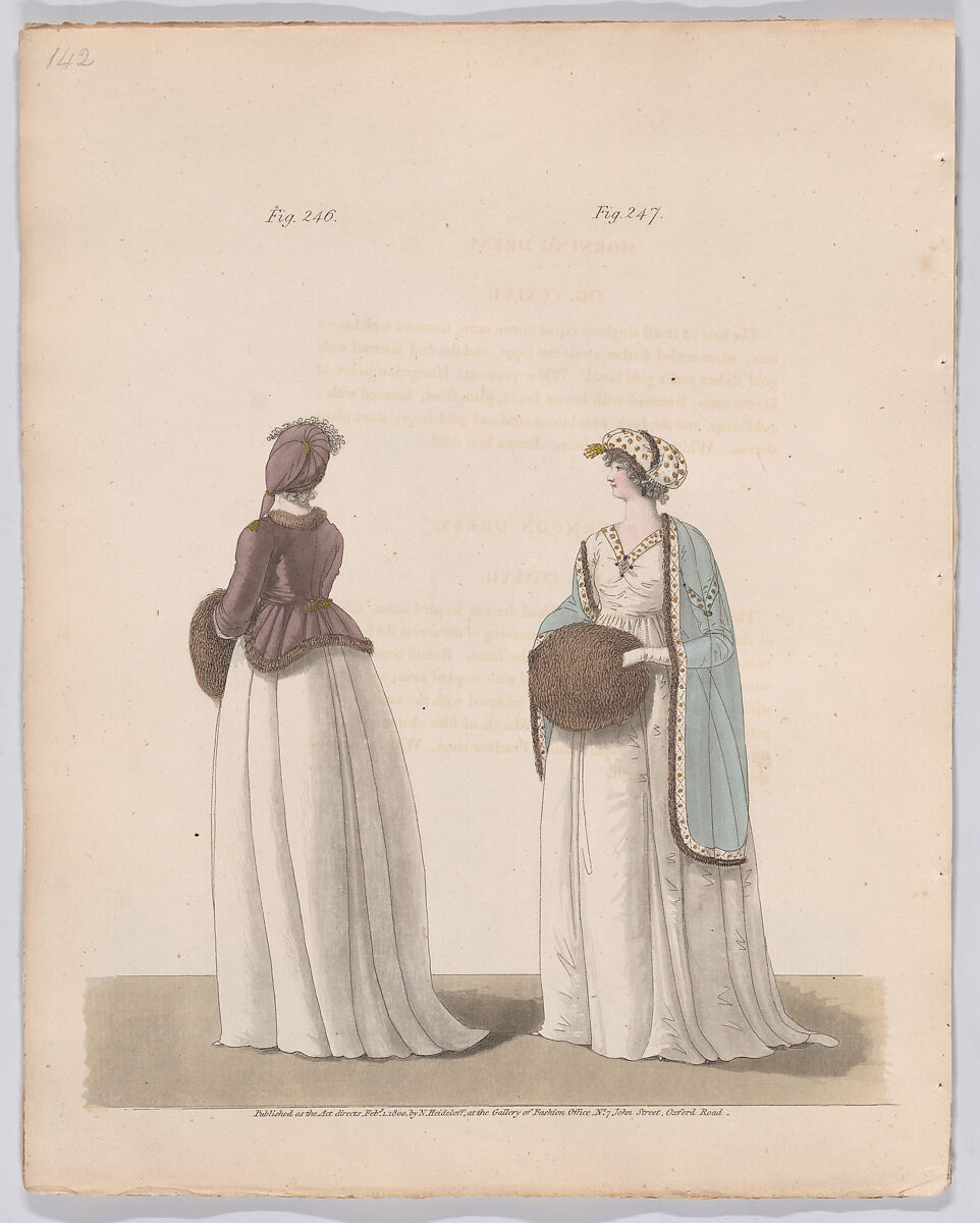 Gallery of Fashion, vol. VI: April 1 1799 - March 1 1800, Nicolaus Heideloff (German, Stuttgart 1761–1837 The Hague), Illustrations: etching and engraving (hand colored)