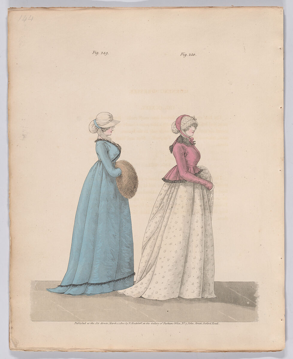 Gallery of Fashion, vol. VI: April 1 1799 - March 1 1800, Nicolaus Heideloff (German, Stuttgart 1761–1837 The Hague), Illustrations: etching and engraving (hand colored)