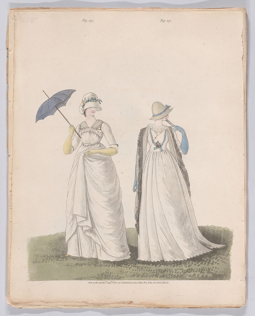 Gallery of Fashion, vol. VII: April 1 1800 - March 1 1801, Nicolaus Heideloff (German, Stuttgart 1761–1837 The Hague), Illustrations: etching and engraving (hand colored)