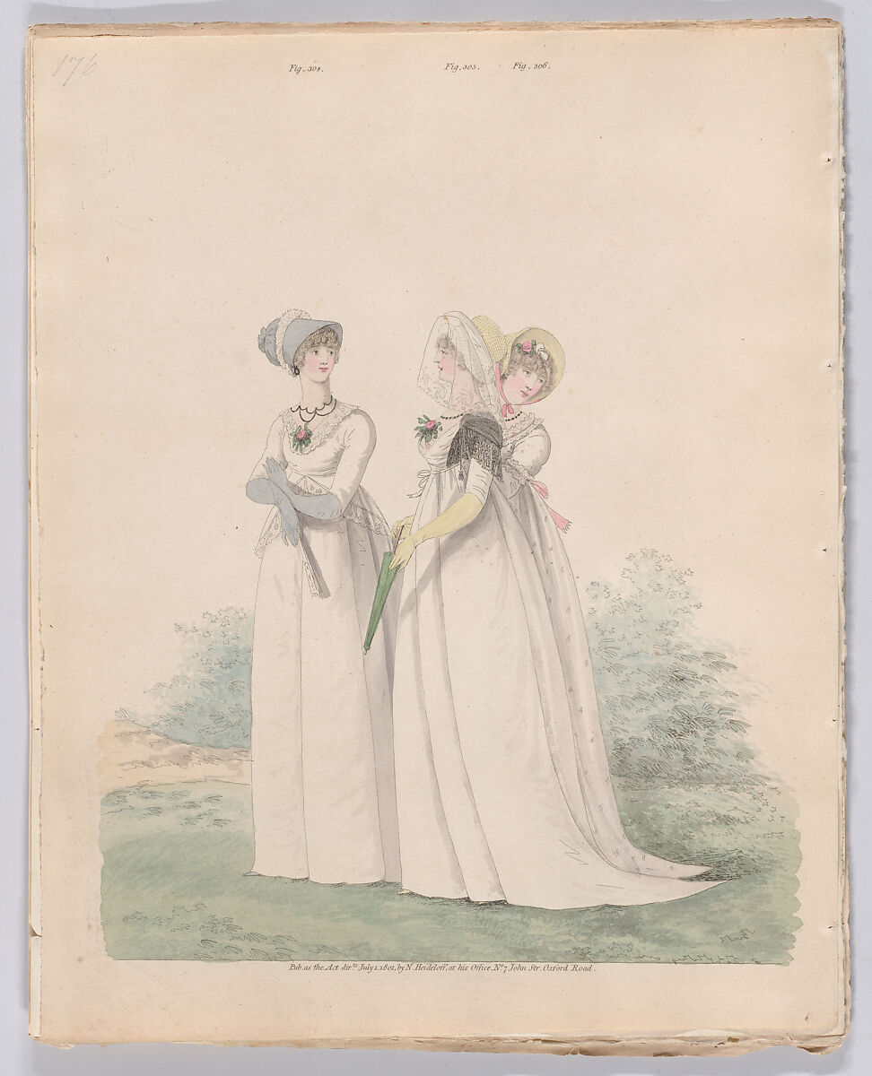 Gallery of Fashion, vol. VIII (April 1, 1801 - March 1 1802), Nicolaus Heideloff (German, Stuttgart 1761–1837 The Hague), Illustrations: etching and engraving (hand colored)