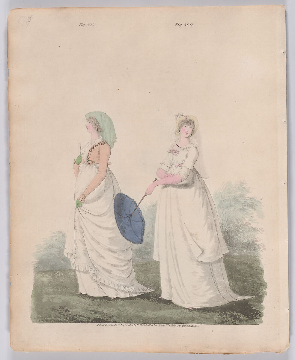 Gallery of Fashion, vol. VIII (April 1, 1801 - March 1 1802), Nicolaus Heideloff (German, Stuttgart 1761–1837 The Hague), Illustrations: etching and engraving (hand colored)