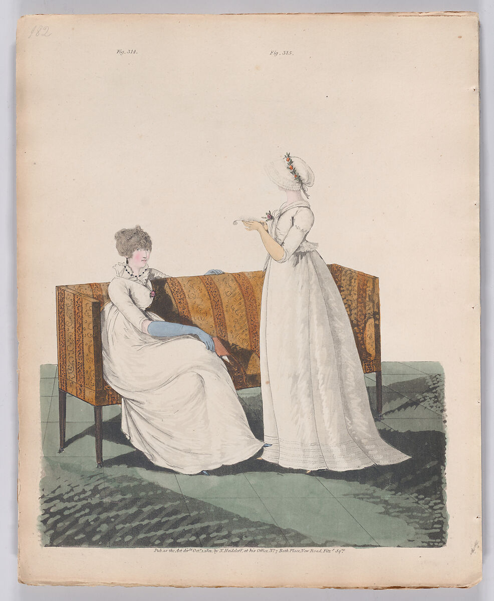Gallery of Fashion, vol. VIII (April 1, 1801 - March 1 1802), Nicolaus Heideloff (German, Stuttgart 1761–1837 The Hague), Illustrations: etching and engraving (hand colored)