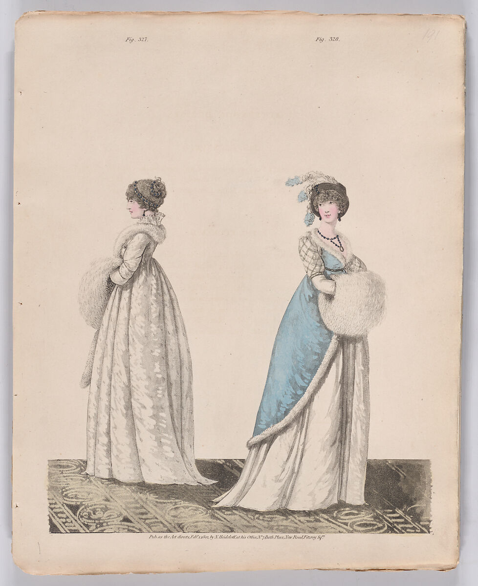 Gallery of Fashion, vol. VIII (April 1, 1801 - March 1 1802), Nicolaus Heideloff (German, Stuttgart 1761–1837 The Hague), Illustrations: etching and engraving (hand colored)