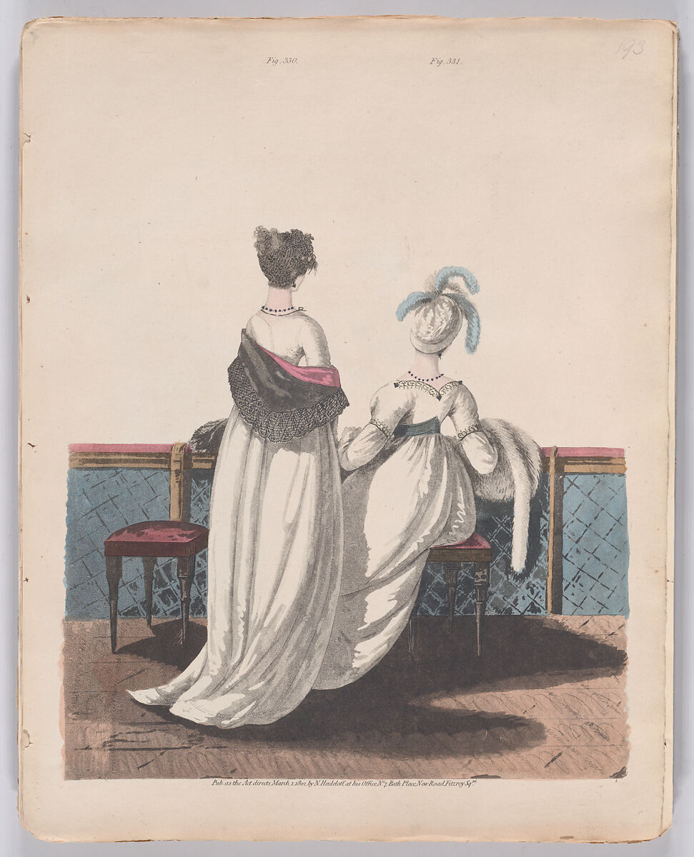 Gallery of Fashion, vol. VIII (April 1, 1801 - March 1 1802), Nicolaus Heideloff (German, Stuttgart 1761–1837 The Hague), Illustrations: etching and engraving (hand colored)