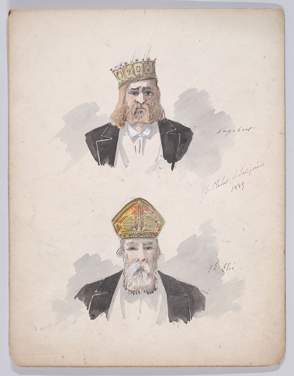 Portfolio of Characters and Types, Samuel Marie Clédat de Lavigerie (French, 1846–?), Graphite, pen and ink, watercolor, gouache, and metallic paint