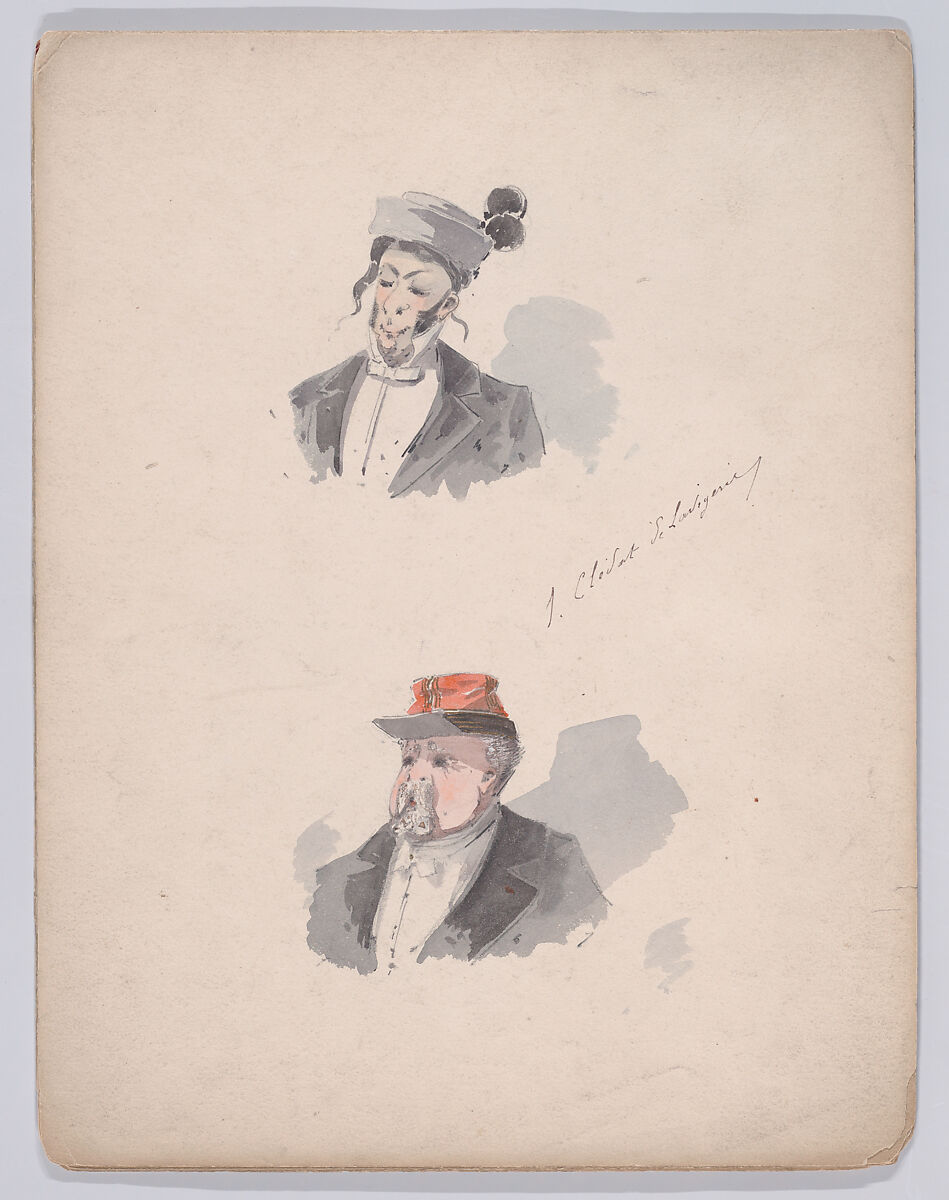 Portfolio of Characters and Types, Samuel Marie Clédat de Lavigerie (French, 1846–?), Graphite, pen and ink, watercolor, gouache, and metallic paint