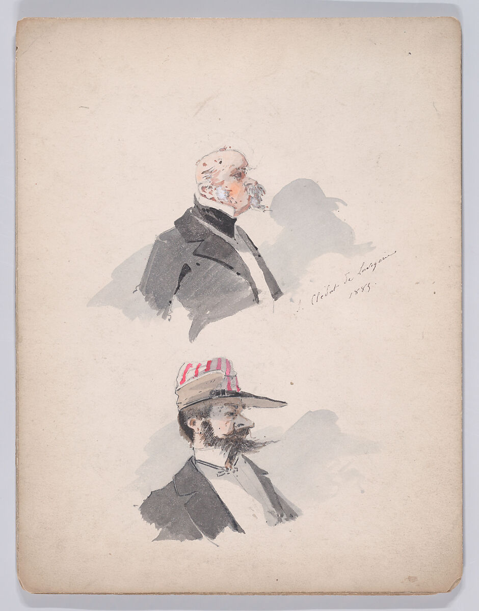 Portfolio of Characters and Types, Samuel Marie Clédat de Lavigerie (French, 1846–?), Graphite, pen and ink, watercolor, gouache, and metallic paint