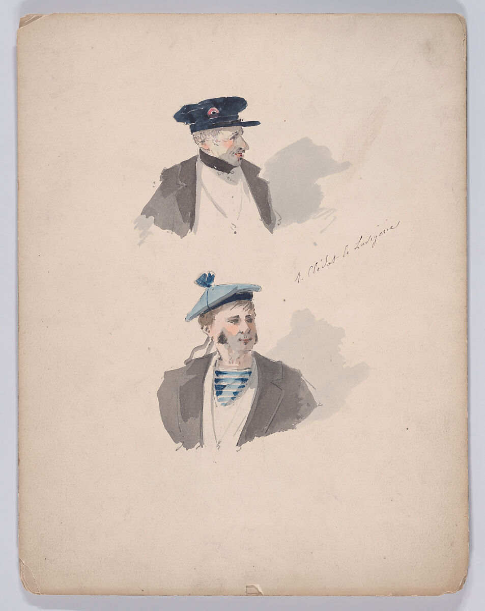 Portfolio of Characters and Types, Samuel Marie Clédat de Lavigerie (French, 1846–?), Graphite, pen and ink, watercolor, gouache, and metallic paint