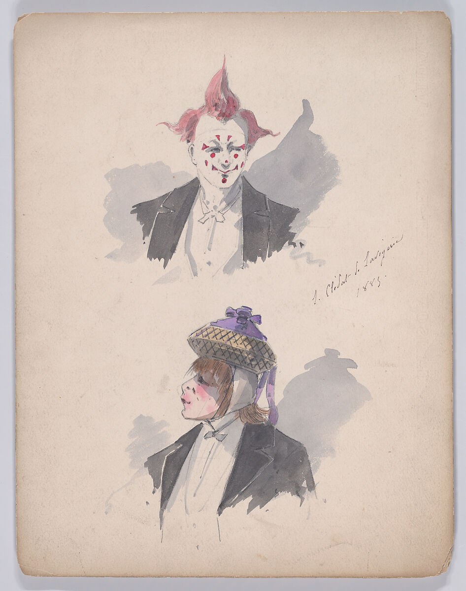 Portfolio of Characters and Types, Samuel Marie Clédat de Lavigerie (French, 1846–?), Graphite, pen and ink, watercolor, gouache, and metallic paint