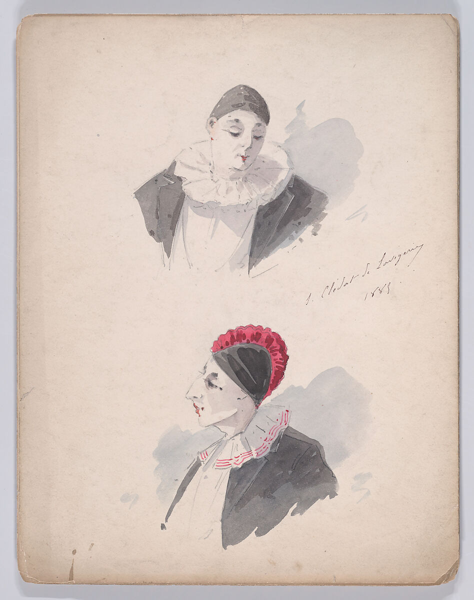 Portfolio of Characters and Types, Samuel Marie Clédat de Lavigerie (French, 1846–?), Graphite, pen and ink, watercolor, gouache, and metallic paint
