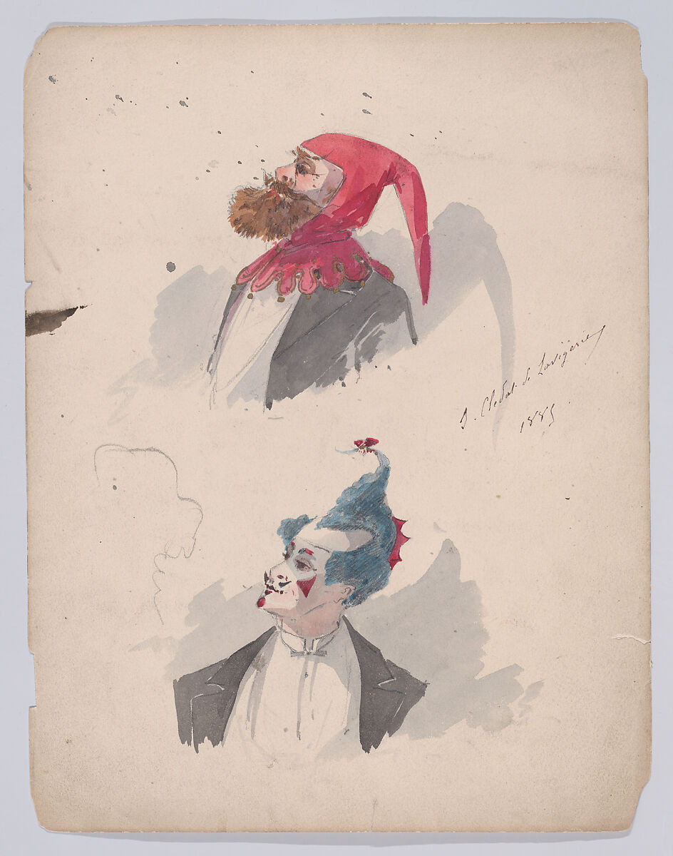 Portfolio of Characters and Types, Samuel Marie Clédat de Lavigerie (French, 1846–?), Graphite, pen and ink, watercolor, gouache, and metallic paint