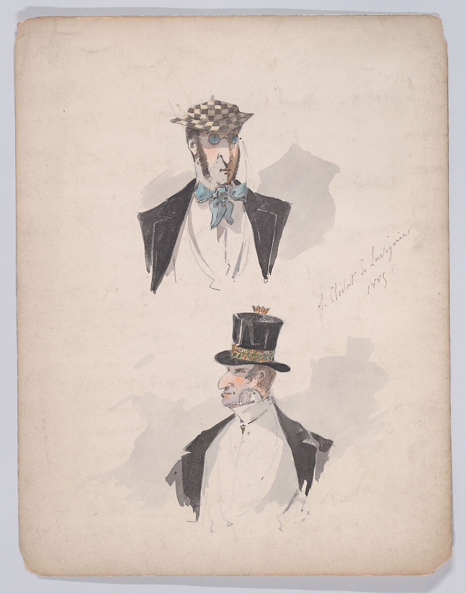 Portfolio of Characters and Types, Samuel Marie Clédat de Lavigerie (French, 1846–?), Graphite, pen and ink, watercolor, gouache, and metallic paint