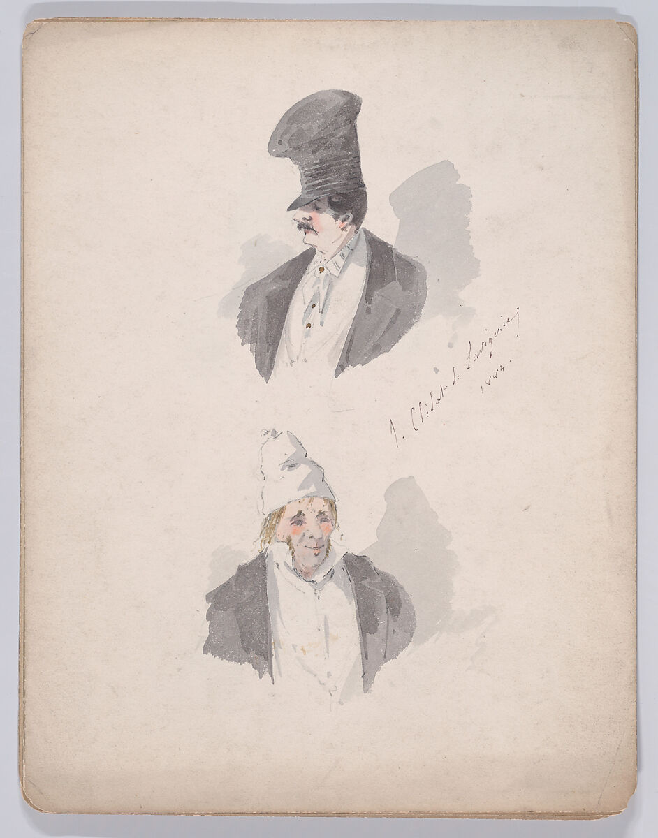 Portfolio of Characters and Types, Samuel Marie Clédat de Lavigerie (French, 1846–?), Graphite, pen and ink, watercolor, gouache, and metallic paint