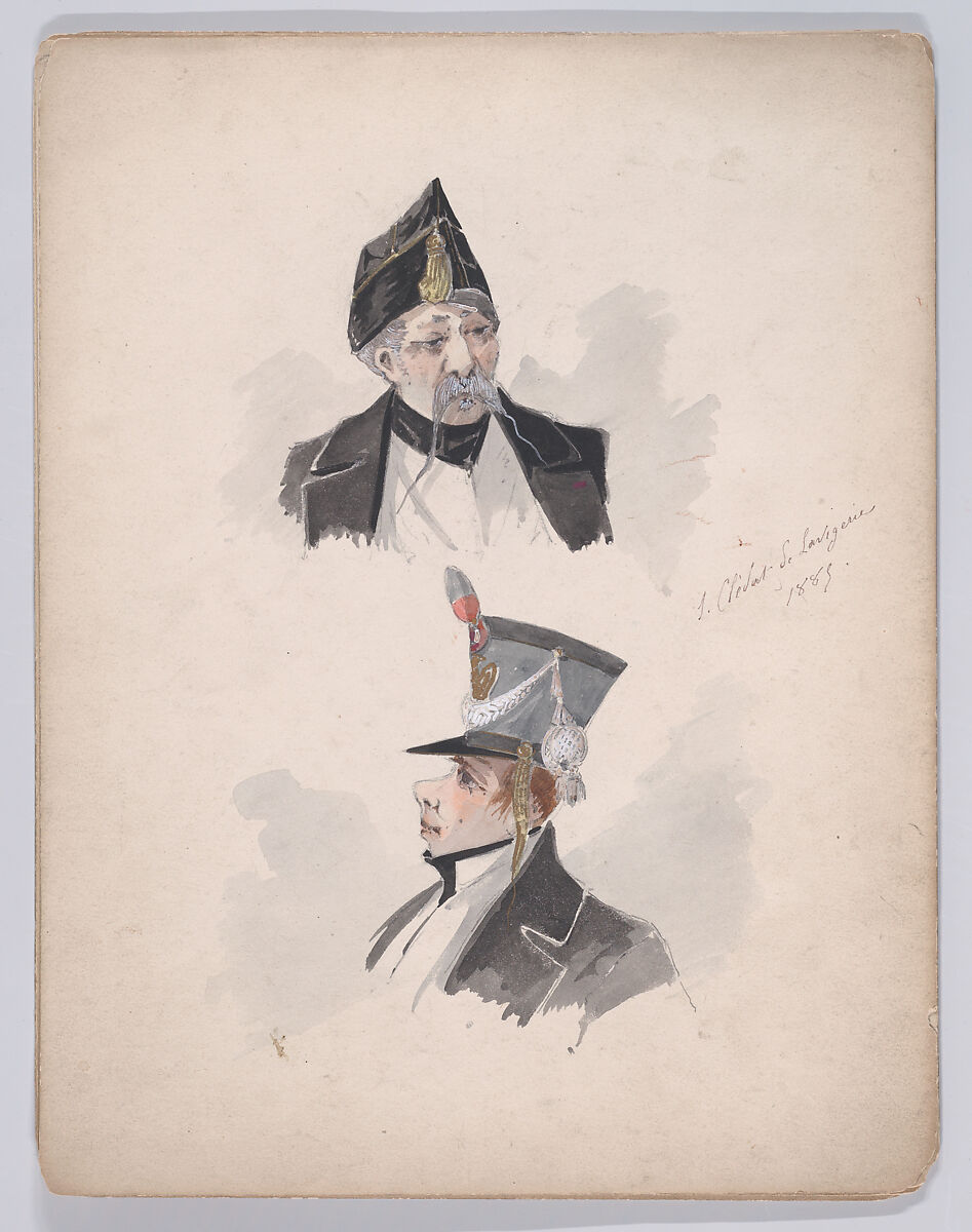 Portfolio of Characters and Types, Samuel Marie Clédat de Lavigerie (French, 1846–?), Graphite, pen and ink, watercolor, gouache, and metallic paint