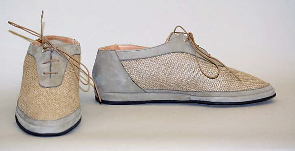 Shoes, linen, leather, Italian 