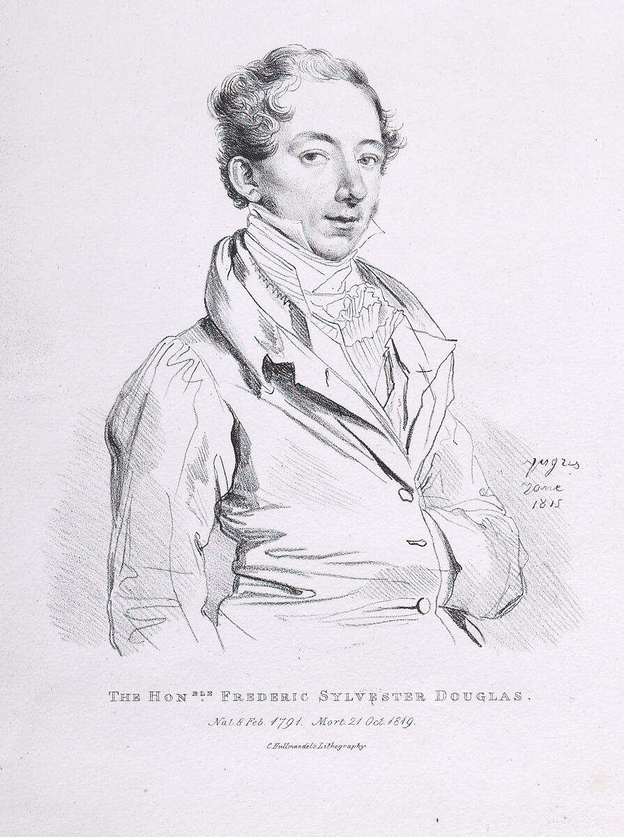 Portrait of Frederick Sylvester Douglas, Jean Auguste Dominique Ingres (French, Montauban 1780–1867 Paris), Etching 