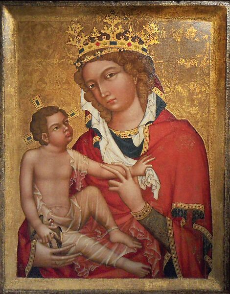 Virgin and Child Enthroned, Bohemian Painter (active Prague, 1340s), Oil(?) and gold on wood