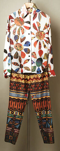Ensemble, Todd Oldham (American, born 1961), (a, c) polyester, lycra; (b) synthetic fiber, American