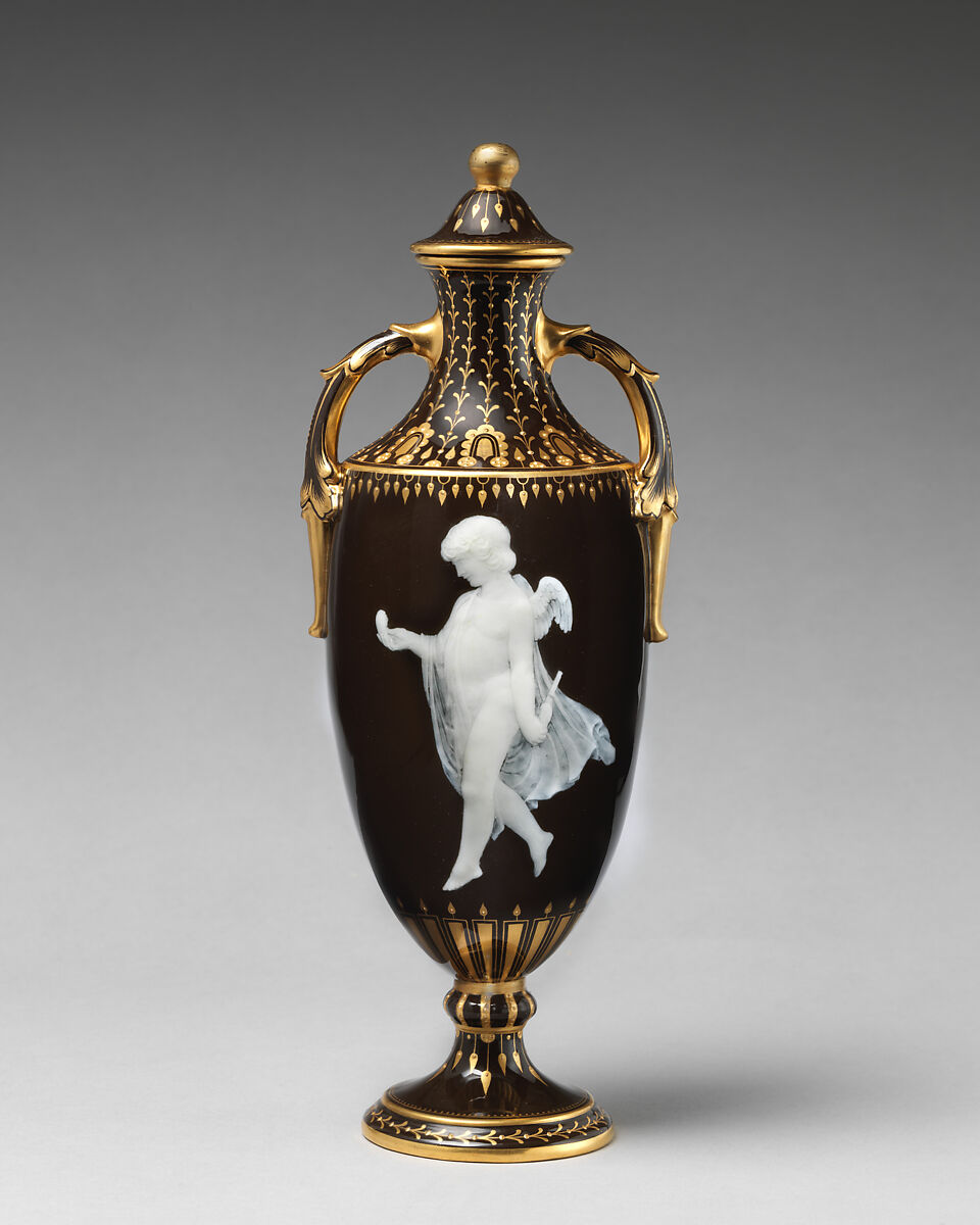 The Half and The Whole (one of a pair), Minton(s) (British, Stoke-on-Trent, 1793–present), Bone china with pâte-sur-pâte decoration and gilding, British, Stoke-on-Trent, Staffordshire 