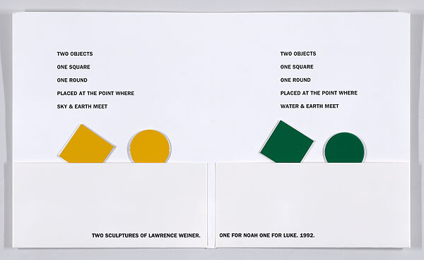 LAWRENCE WEINER: TWIXT ONE (&) THE OTHER, Lawrence Weiner (American, New York 1942–2021 New York), Paper, sheetmetal, offset enamel printing