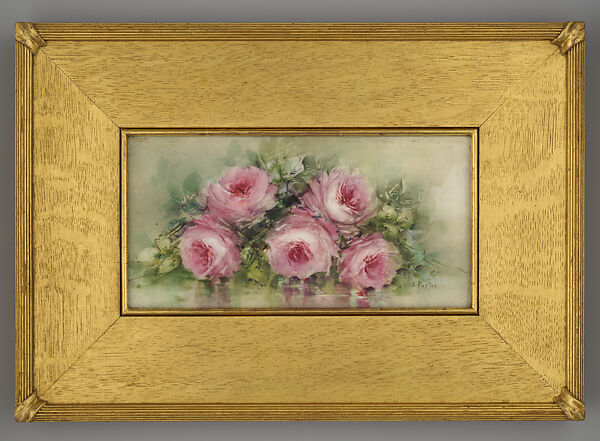 Bouquet of Roses, Charles Ethan Porter (1847–1923), Enamel on porcelain, American