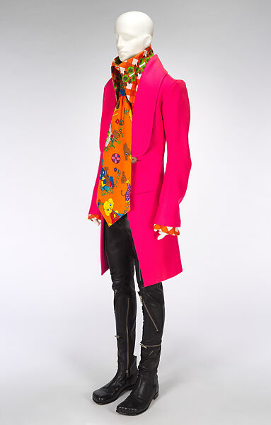 Ensemble, Walter Van Beirendonck (Belgian, born 1957), (a) wool, synthetic fiber, (b) cotton, plastic,  (c) cotton, (d) leather, metal, (e, f) leather, (g, h) metal, (i) plastic, wool, Belgian