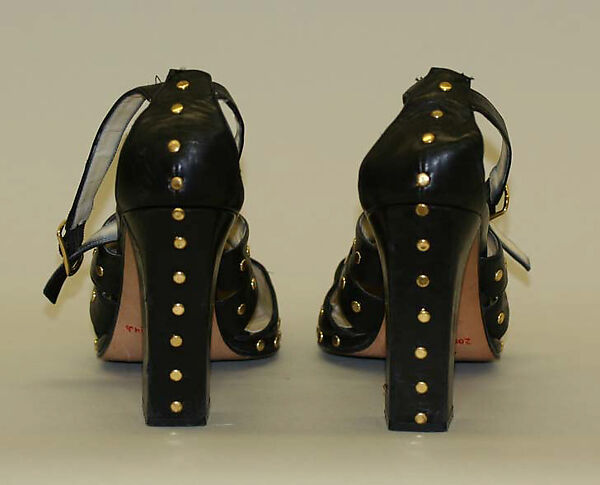 Ensemble, Todd Oldham (American, born 1961), (a) nylon/spandex blend, plastic; (b, c) leather, metal, American