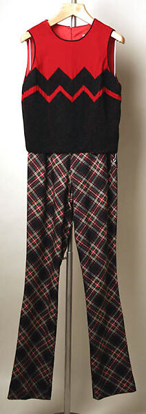 Ensemble, Todd Oldham (American, born 1961), (a) wool, synthetic; (b) wool; (c) silk; (d) rayon; (e, f) leather, American