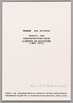 Primer (Twenty-One Demonstrations from A Theory of Sculpture [1969-1972]), Mel Bochner (American,  born Pittsburgh, Pennsylvania, 1940–2025), 21 screenprints and a colophon