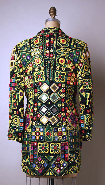 Jacket, Todd Oldham (American, born 1961), silk, cotton, glass, American