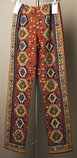 Trousers, Todd Oldham (American, born 1961), silk; plastic, American
