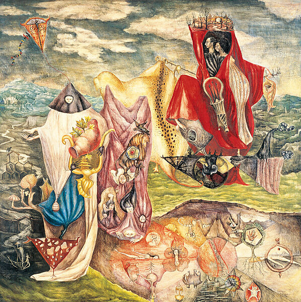 Chiki, ton pays (Chiki, Your Country), Leonora Carrington (Mexican (born England), Clayton Green, Lancashire 1917–2011 Mexico City), Oil, tempera and ink on canvas 