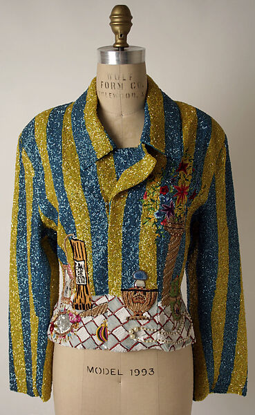 Jacket, Todd Oldham (American, born 1961), silk, plastic, American 