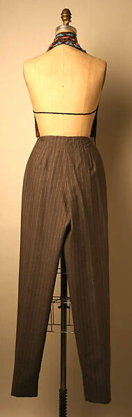 Ensemble, Todd Oldham (American, born 1961), (a) silk, plastic (b) wool; (c–d) leather, American