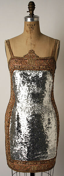 Dress, Todd Oldham (American, born 1961), silk, various metal elements (silver, brass, copper, bronze, gold-plated metal), plastic, American 