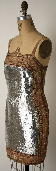 Dress, Todd Oldham (American, born 1961), silk, various metal elements (silver, brass, copper, bronze, gold-plated metal), plastic, American