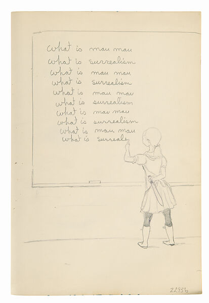 What is mau mau what is surrealism, Ted Joans  American, Pencil drawing in sketchbook
