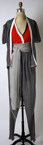 Ensemble, Gianni Versace (Italian, founded 1978), silk, cotton, polyester, jersey, leather, Italian