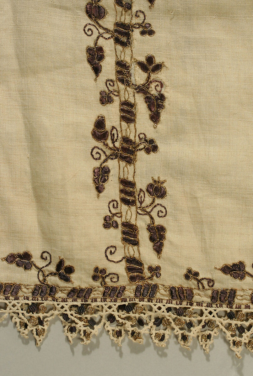 Blouse, silk, linen, metal thread, Italian