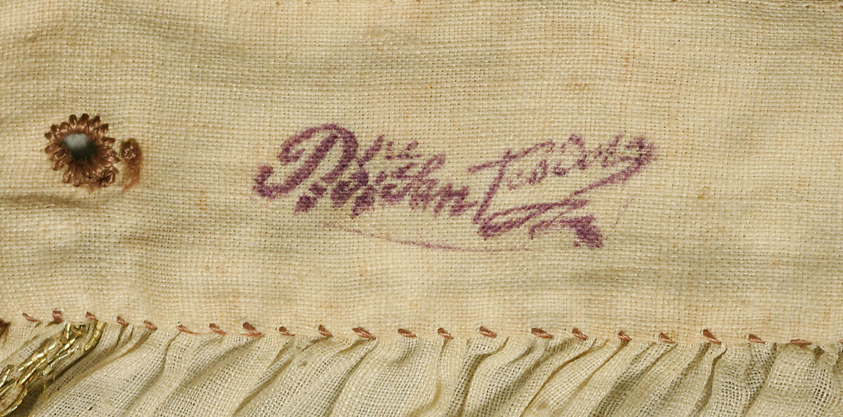 Trousers, linen, silk and metal thread, Italian