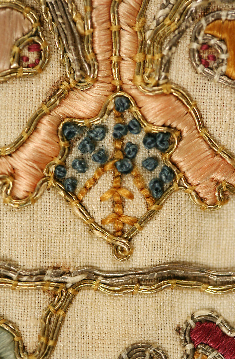 Stockings, linen, silk and metal thread, Italian