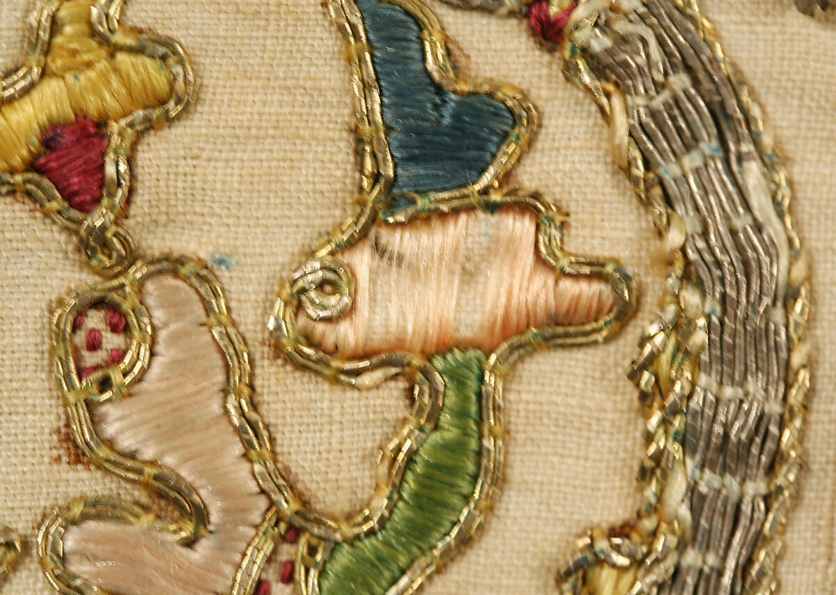 Stockings, linen, silk and metal thread, Italian