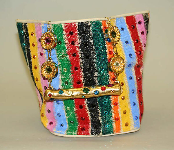 Purse, Todd Oldham (American, born 1961), straw, metal, rhinestones, American 