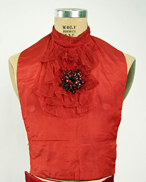 Fancy dress costume, Brooks Costume Company (American), (a) acetate, rayon, nylon
(b,c) silk
(d) rayon
(e, f) cotton
(i) rayon
(j) plastic, American